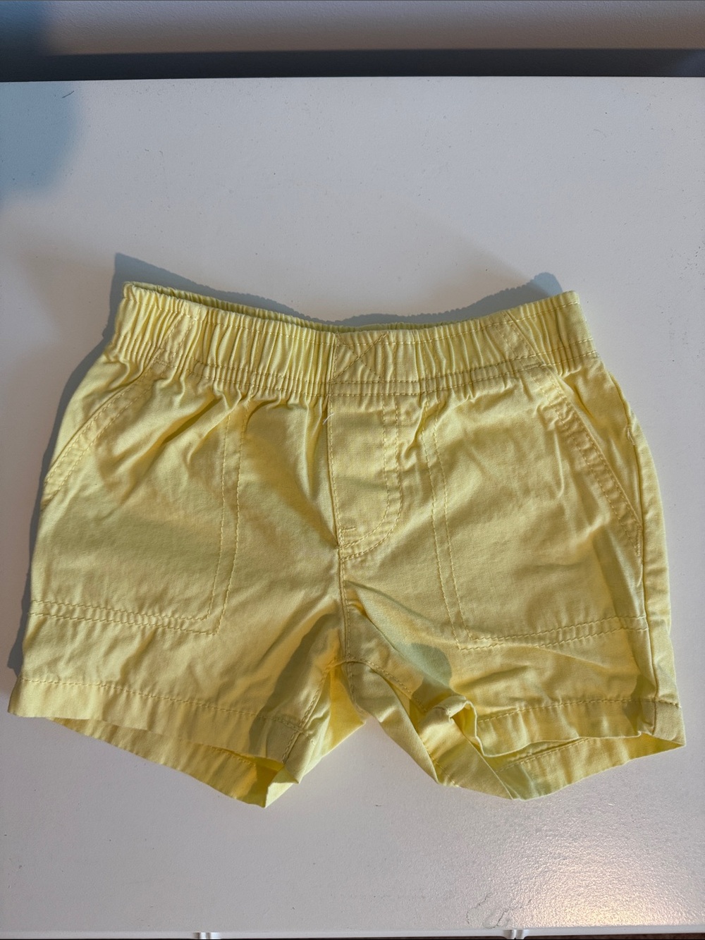 Carter's Light Yellow Elastic-Waist Cotton Shorts